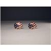 Image 1 : Hidalgo Silver Diamond Flag Enamel Cufflinks #2106345