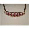 Image 1 : Estate 14K YG Gold Ruby Diamond Necklace #2106364