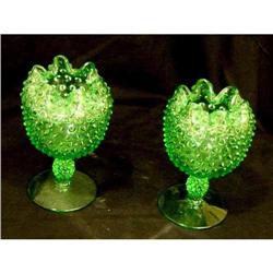 Pair of Antique Fenton Glass Vases #2106762