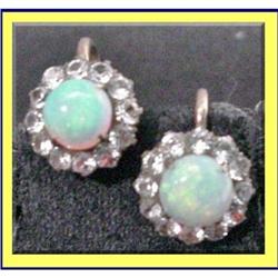 VICTORIAN OPAL AND SAPHIRE EARRINGS GOLD SET #2106777
