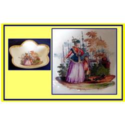 MEISSEN HPAINTED BOWL MOTHER CHILD DOG GARDEN #2106779