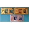Image 1 : 10) 3 BANK OF ZIMBABWE FOILED NOVELTY NOTES