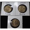 Image 1 : 8)  LOT OF 3 US $1.00 PRESIDENTIAL COINS