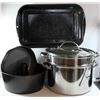 Image 1 : METAL BAKEWARE & STAINLESS STEAMER POT- 11 PIECES