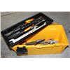 Image 1 : TOOLBOX WITH HACKSAW,TIN SNIPS WRENCHES ETC