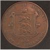 Image 1 : 1851 STATES OF JERSEY 1/26 SHILLING COIN