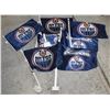 Image 1 : LOT OF 7 OILERS VEHICLE FLAGS + WESTERN CONFERENCE