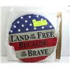 Image 1 : LAND OF THE FREE BECAUSE OF THE BRAVE STONE PLAQUE