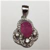 Image 2 : 162) SILVER RHODIUM PLATED RUBY(6.4CT) SET