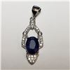 Image 2 : 157) SILVER RHODIUM PLATED SAPPHIRE SET
