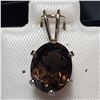 Image 1 : 158) SILVER SMOKEY QUARTZ PENDANT