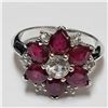 Image 1 : 181) SILVER RUBY RING, SIZE 8.5