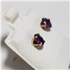 Image 2 : 183) 10KT YELLOW GOLD AMETHYST EARRINGS