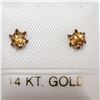 Image 1 : 200) 14T TYELLOW GOLD CITRINE EARRINGS