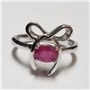 Image 1 : 169) SILVER RHODIUM PLATED RUBY SET, EARRINGS,