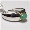 Image 1 : 174) SILVER EMERALD(1.3CT) RING, SIZE 10.5