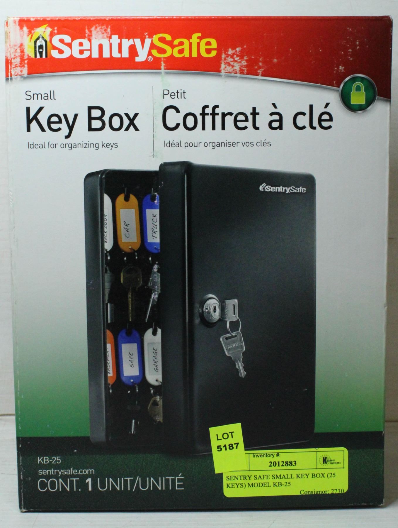 SENTRY SAFE SMALL KEY BOX (25 KEYS) MODEL KB-25