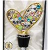 Image 2 : ESTATE HEART SHAPED WINE STOPPER WITH RHINESTONES