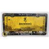 Image 1 : NEW OFFICIAL LICENSED BROWNING LICENSE PLATE