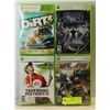 LOT OF 4 ASSORTED XBOX 360 GAMES