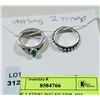 Image 1 : SET OF 2 STERLING SILVER .925 RINGS WITH TURQUOISE