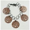 Image 1 : OXIDIZED STERLING SILVER .925 DISC CHARM BRACELET