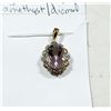 Image 1 : STERLING SILVER .925 GOLD OVERLAY GEM PENDANT