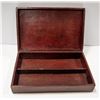 Image 2 : ANTIQUE LEATHER TOOLED GENTLEMANS ACCESORIE BOX