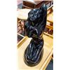 Image 1 : BLACK GLAZED STATUE OF A LADY SITTING