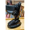 Image 2 : BLACK GLAZED STATUE OF A LADY SITTING