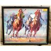 Image 1 : ORIGINAL ANTHONY VECCIO HORSE RACING OIL ON CANVAS