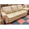 Image 1 : BEIGE LEATHER COUCH AND LOVESEAT