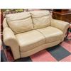 Image 2 : BEIGE LEATHER COUCH AND LOVESEAT