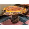 Image 1 : BURL WOODEN TABLE APPROX H-15" 26" X 32"