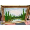 Image 1 : ORIGINAL OIL LANDSCAPE PAINTING APPROX 32.5 X 44.5