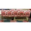 Image 1 : RETRO KING SIZE FABRIC HEADBOARD W/ FLORAL PATTERN