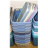 9 RUBBERMAID TOTES AND 7 LIDS