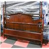 Image 1 : QUEEN SIZE WOOD BED FRAME CONVERTED TO KING SIZE