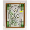 Image 1 : STAINED GLASS CALALILLY FRAMED SUN CATCHER