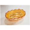 Image 2 : CARNIVAL GLASS - FOOTED BOWL AMBER COLOURED +