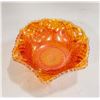 Image 4 : CARNIVAL GLASS - FOOTED BOWL AMBER COLOURED +
