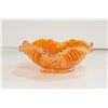 Image 5 : CARNIVAL GLASS - FOOTED BOWL AMBER COLOURED +