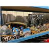 Image 2 : SHELF OF ASSORTED HARLEY-DAVIDSON COLLECTOR DIECAST BIKES, MOTORCYCLE STATUES, LAMPS & TOYS