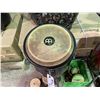 Image 2 : PAIR OF MEINL STANDING BONGO DRUMS ON STANDS, MANOPER CUSSION HAND HELD BONGO DRUM ( NEEDS REPAIR