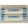 Image 1 : 2-$2 ROLLS OF 2010-D JEFFERSON NICKELS BU