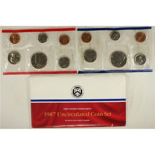 1987 US MINT SET (UNC) P/D (WITH ENVELOPE)