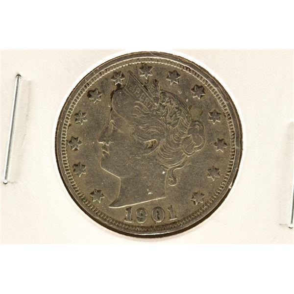 1901 LIBERTY "V" NICKEL EXTRA FINE