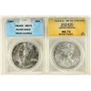 Image 1 : 2-ANACS MS70 AMERICAN SILVER EAGLES 1987 &