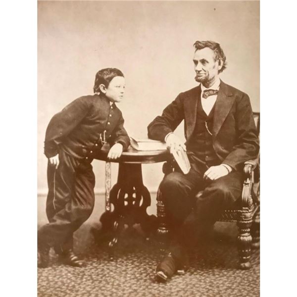 Abraham Lincoln, Son Tad Lincoln Sepia Tone Photo Print