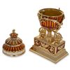 Image 3 : Russian Enamel Gilt Trinket Jewel Box Egg